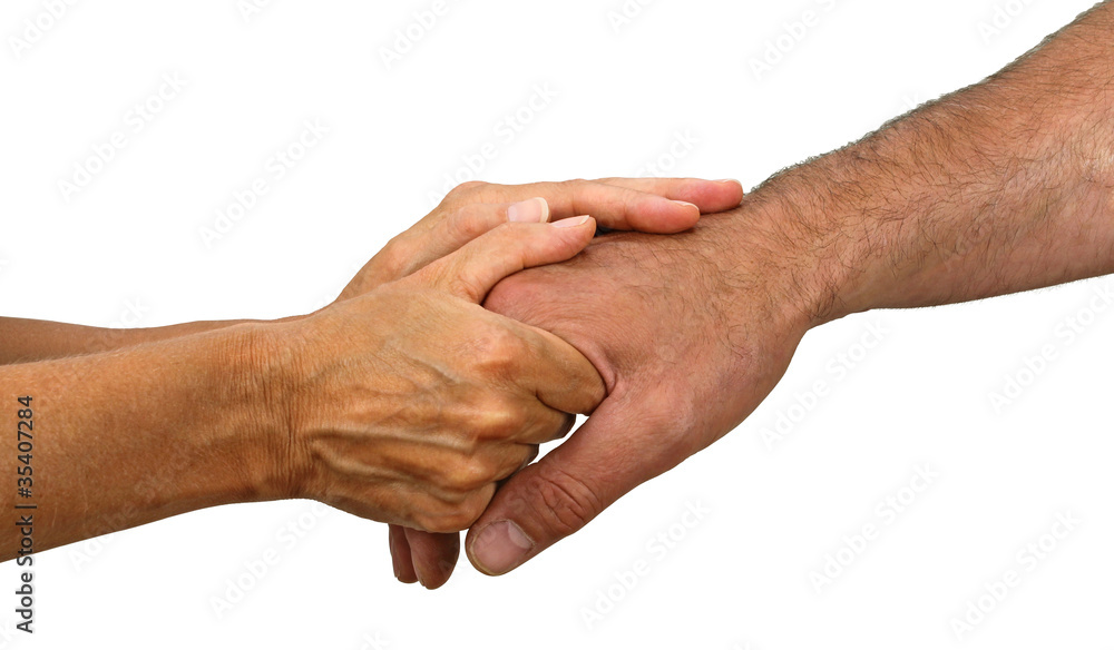 Woman providing comfort to man Woman providing comfort to man