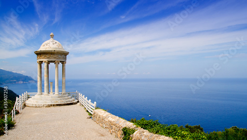 es Galliner gazebo in Son Marroig over Majorca sea photo