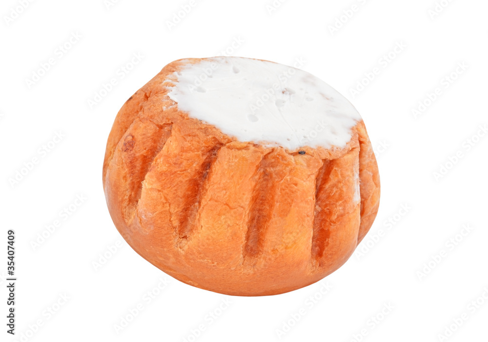 Rum baba cake, isolated on white background Rum baba cake, isolated on white background