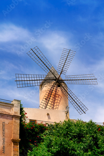 classic windmills from balearics in Palma de Majorca