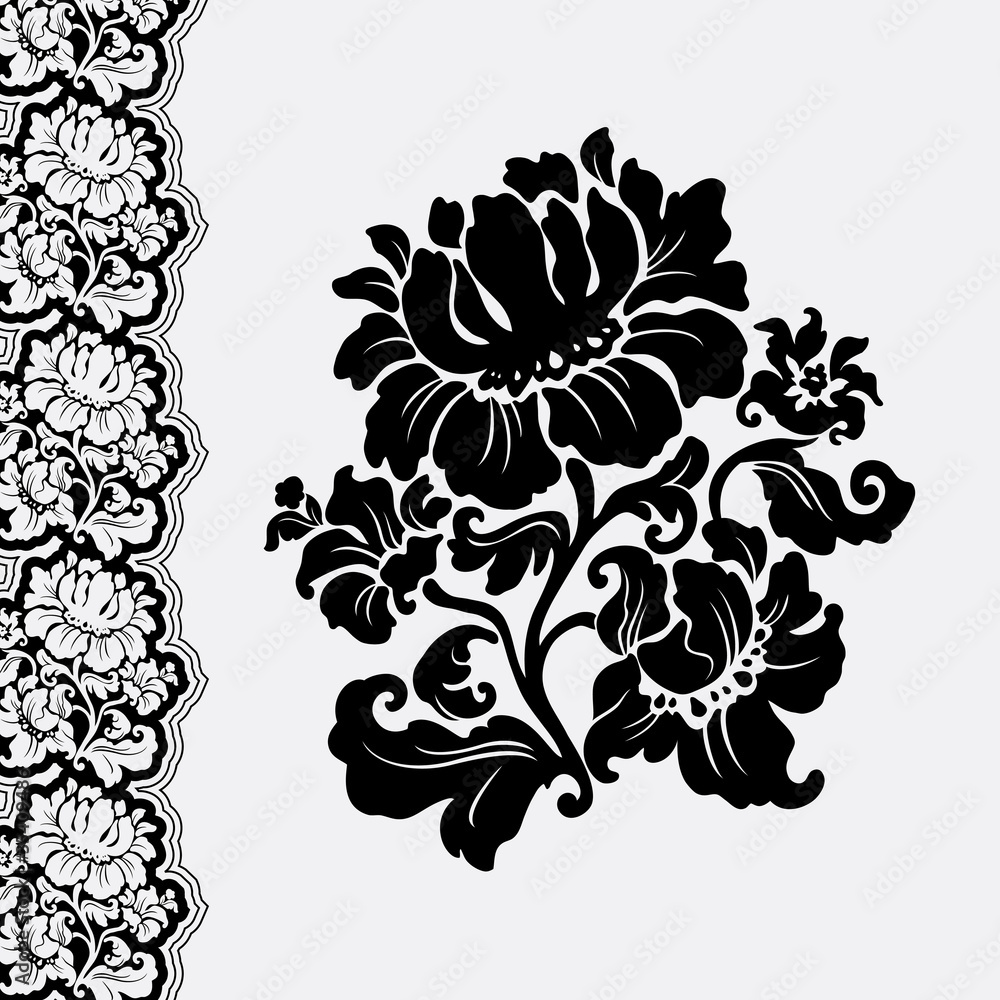 Fototapeta premium flower and border lace