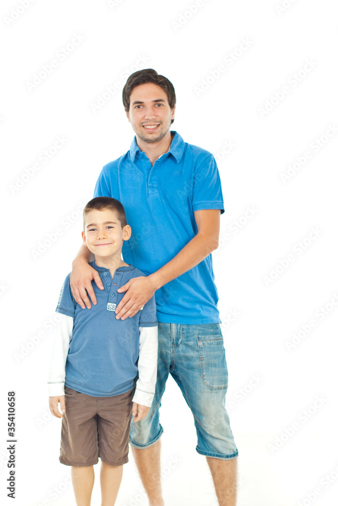 Cheerful son with his father