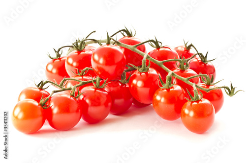 branch of red cherry tomatoes