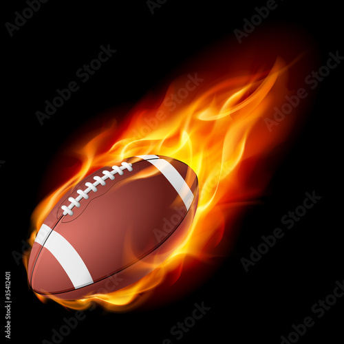 Realistic American football in the fire