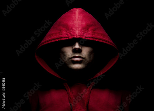 Red hooded male photo