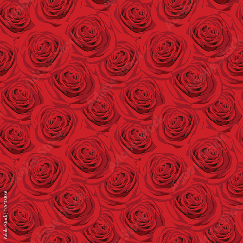 Seamless pattern with red roses