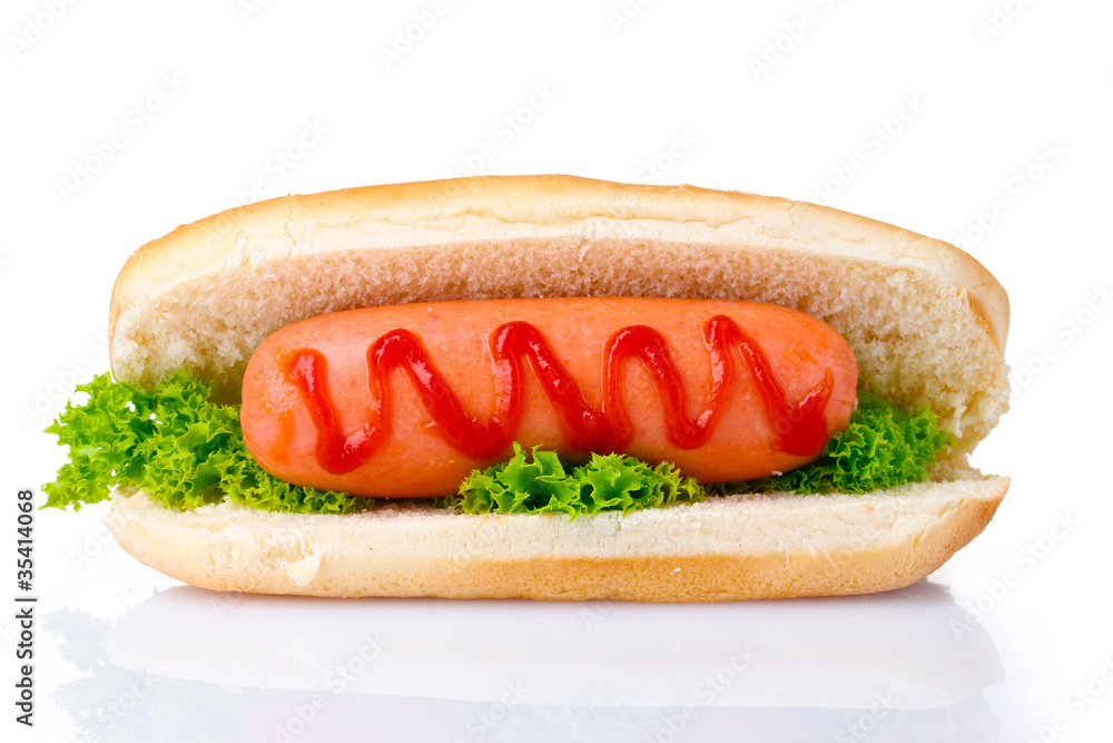 tasty hot dog isolated on white tasty hot dog isolated on white