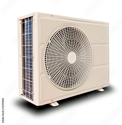White air compressor isolated tilted right