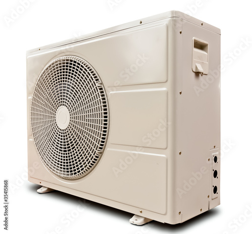 White air compressor isolated tilted left