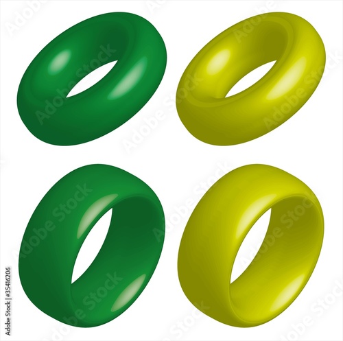 anillos verde