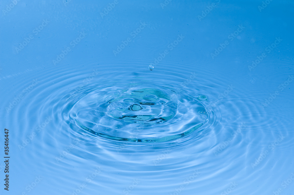 Falling drops of water