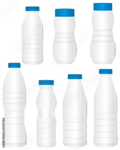 Set of white bottles