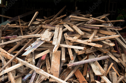 stack of used old wood