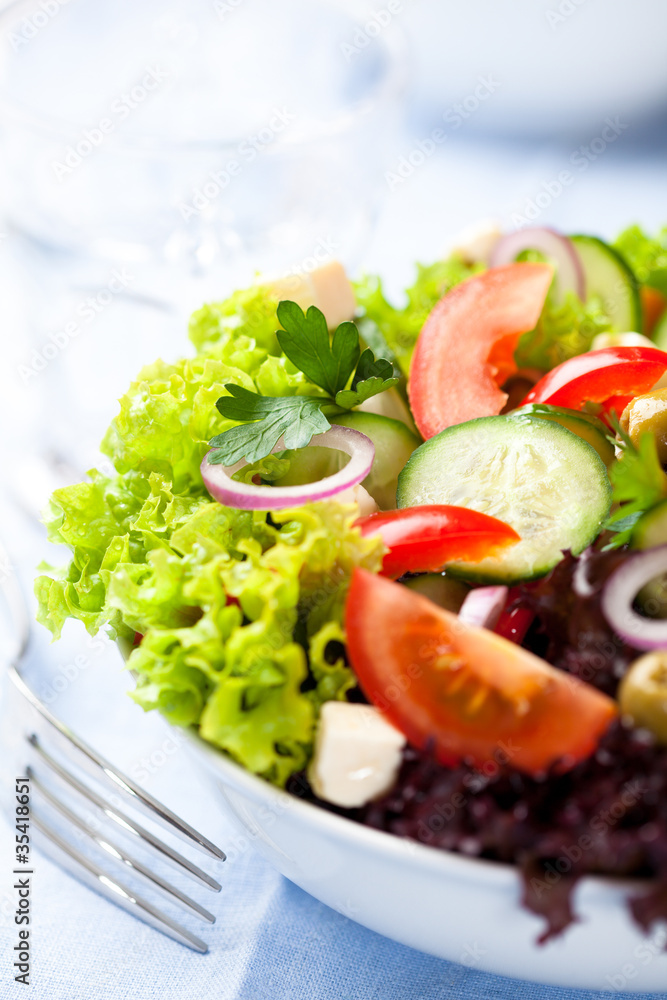 Greek Salad with pepper stuffed olives Greek Salad with pepper stuffed olives