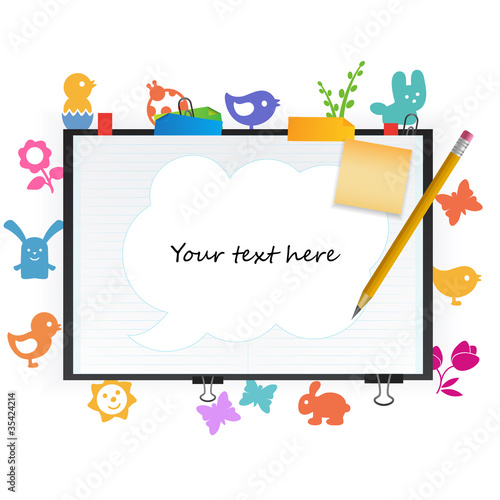 Open notepad with place for text