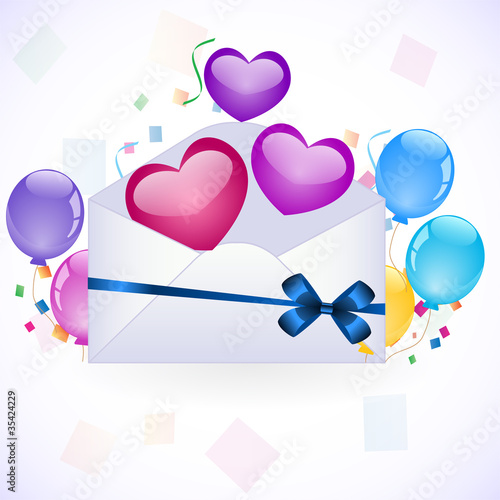 Party invitation with balloons