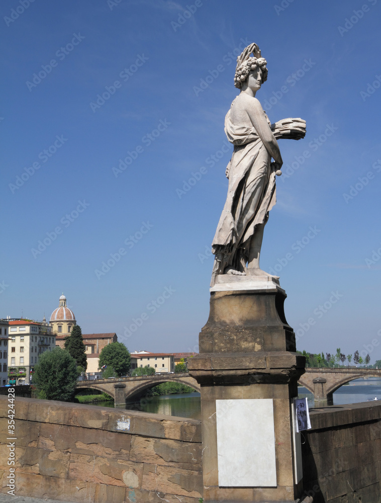 statue Summer on bridge on Arno, Florence
