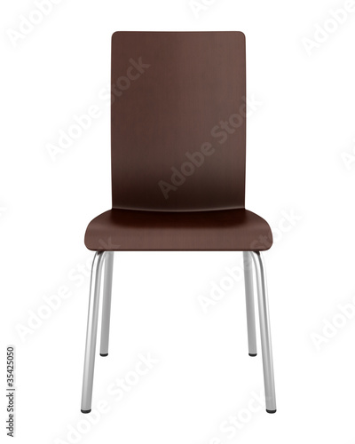 modern wooden brown chair isolated on white background