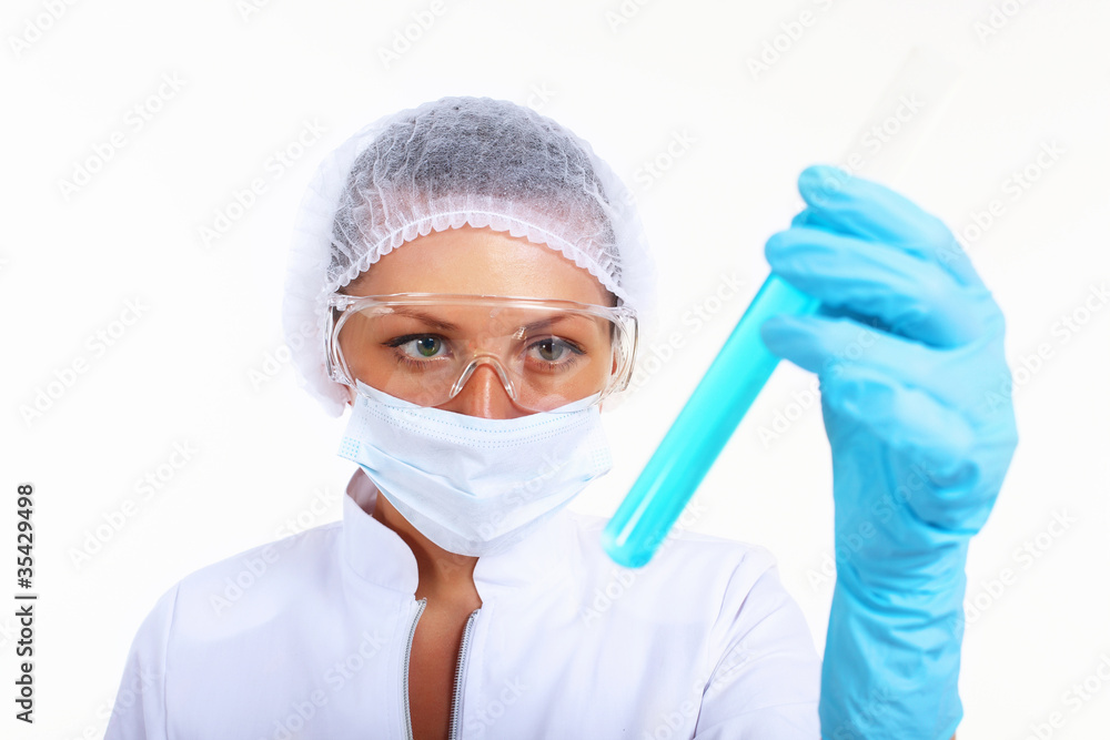 Female scientist in a chemistry laboratory