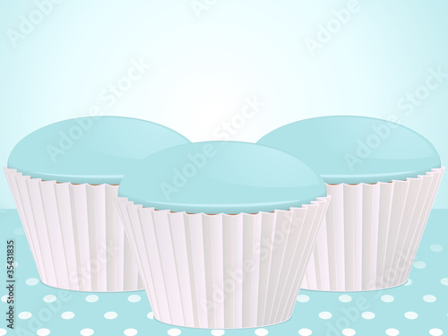 blue cupcakes background