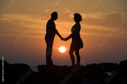Couple by sunset