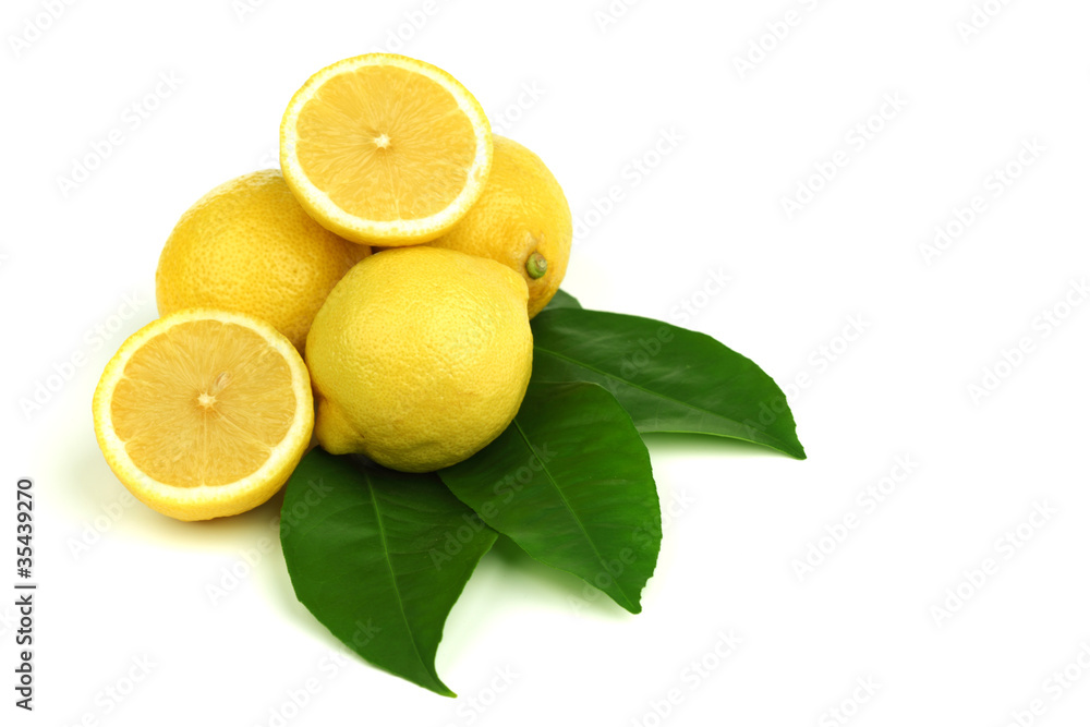 lemons on white