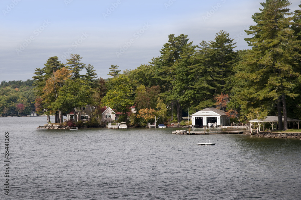 Naklejka premium Lake Winnipesaukee in New Hampshire in the USA