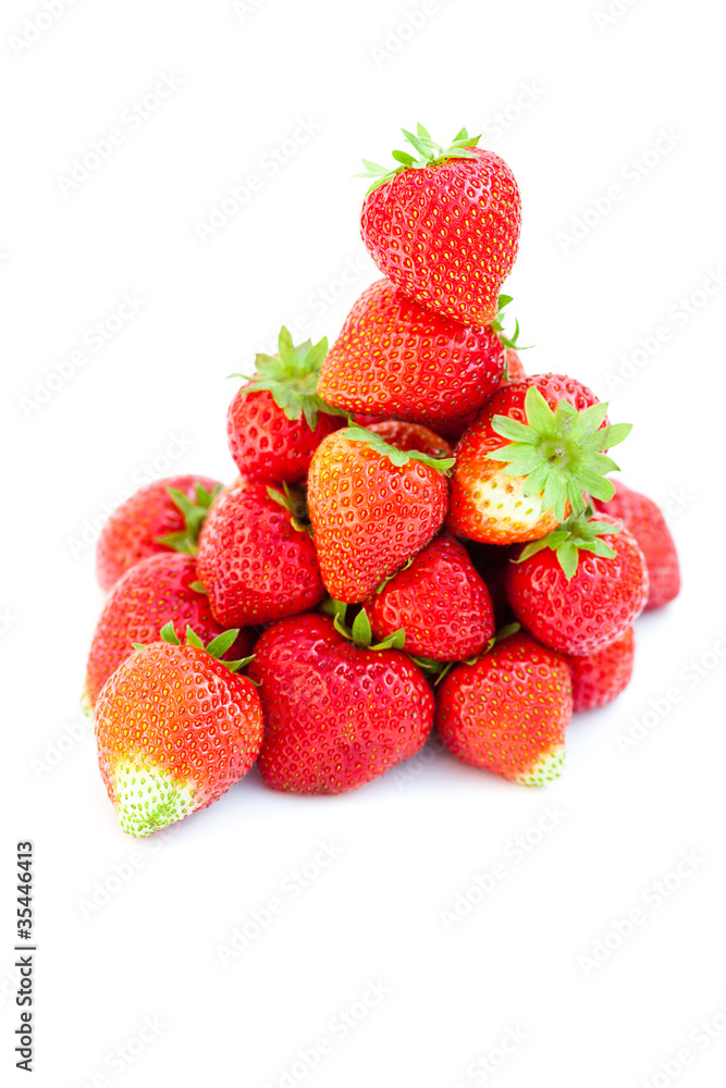 big juicy red ripe strawberries isolated on white big juicy red ripe strawberries isolated on white
