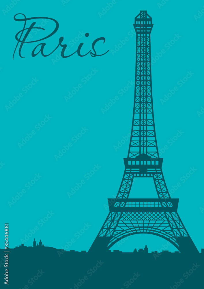 Paris. Card. vector, no gradient
