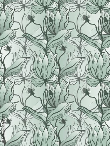 vector seamless background with abstract flowers
