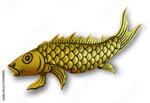 gold fish statue