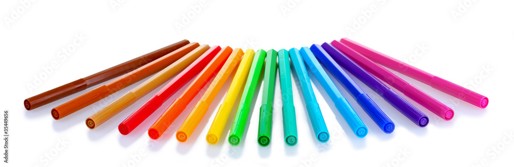 bright markers isolated on white bright markers isolated on white