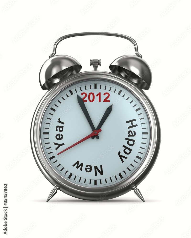 2012 year on alarm clock. Isolated 3D image 2012 year on alarm clock. Isolated 3D image