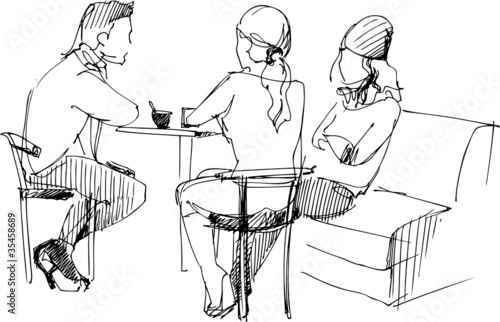 company at the table