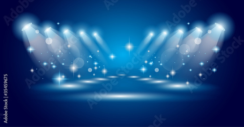 Magic Spotlights with Blue rays