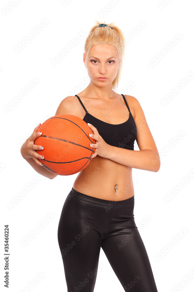 Young girl with basketball
