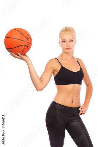 Young girl with basketball
