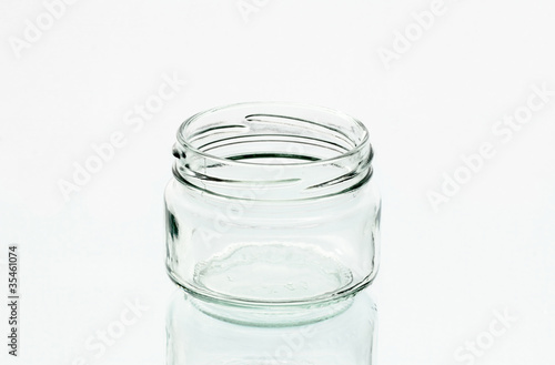 One glass jar on the mirror