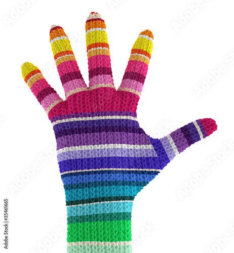 hand in the striped glove