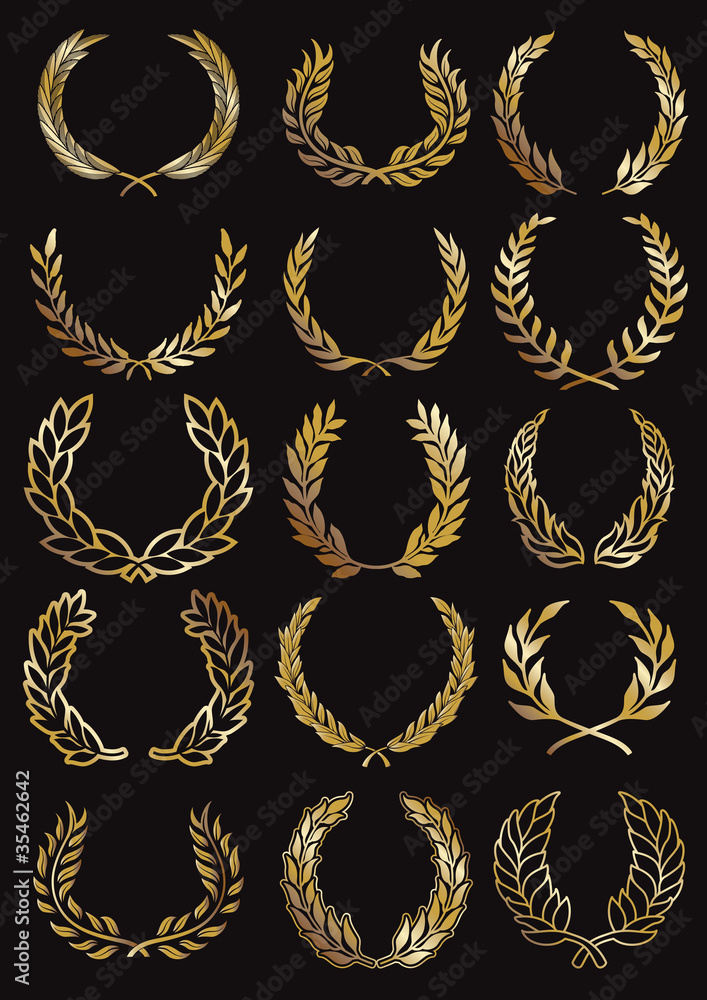 golden laurel wreaths golden laurel wreaths