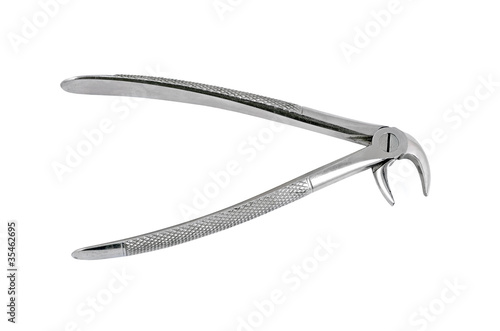 Dental pliers tool, isolated on white background