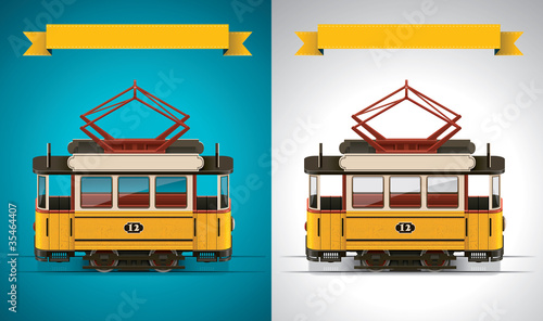 Vector retro tram XXL icon
