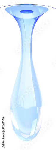 Bright blue clear drop of w...