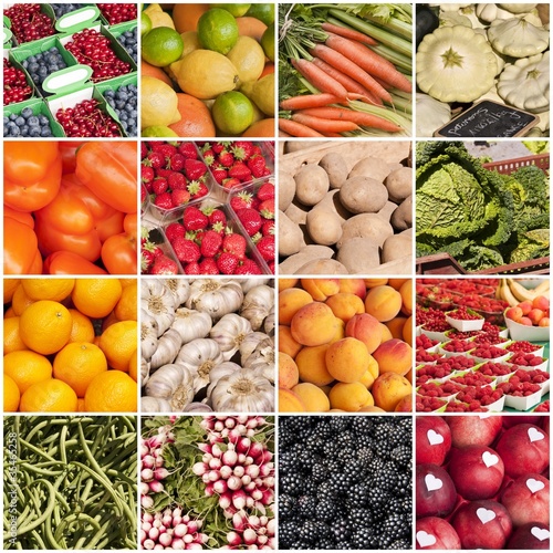 Collage fruits et l  gumes carr  