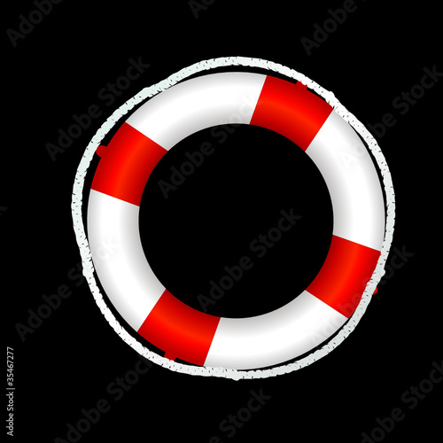 live saver white on black background