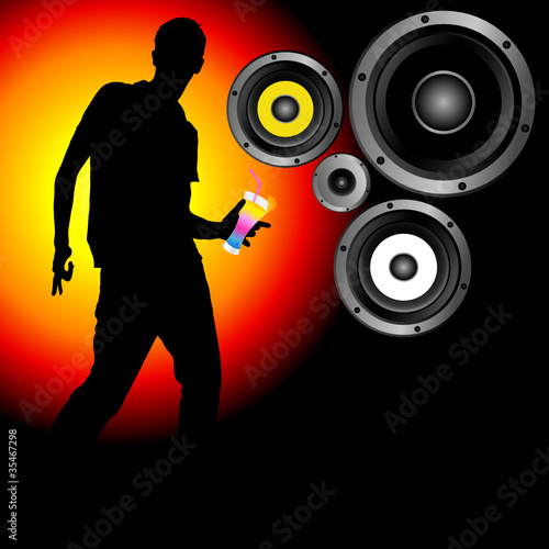man with speaker