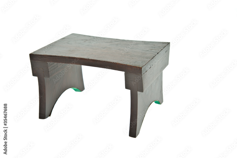 Small wooden bench isolated on white background Small wooden bench isolated on white background