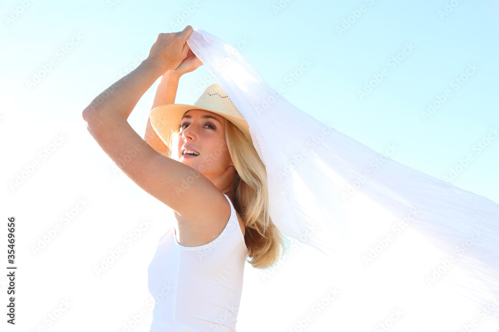 Beautiful blond woman at the beach Beautiful blond woman at the beach
