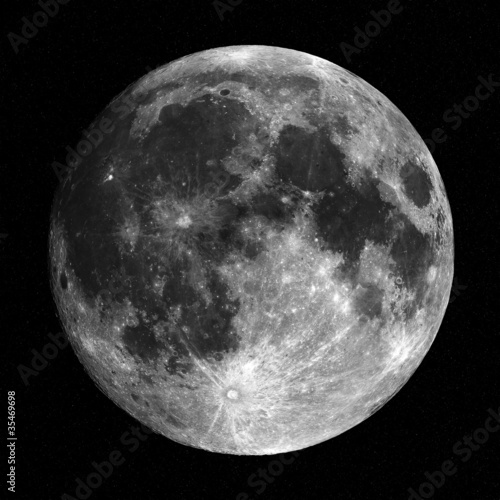 full moon on star field