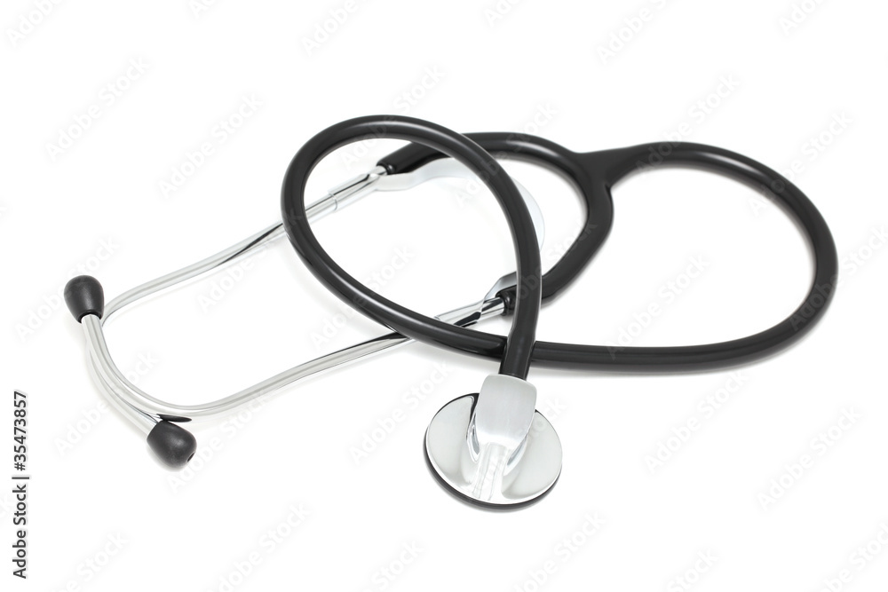 Top view on medical stethoscope (isolated) Top view on medical stethoscope (isolated)